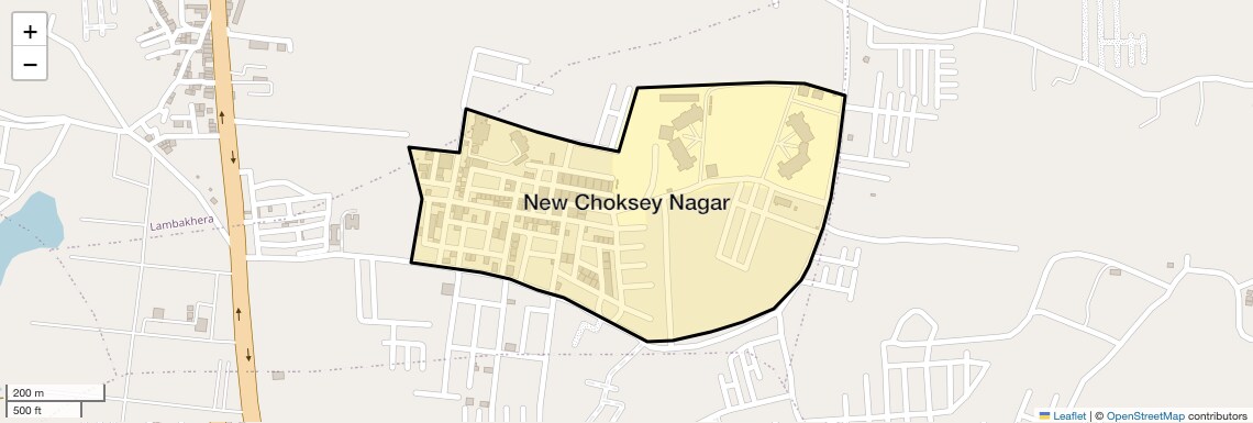 Location Map of New Choksey Nagar, Bhopal