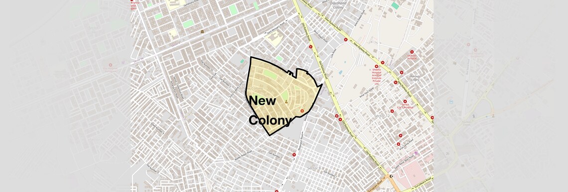 Location Map of New Colony, Gurgaon