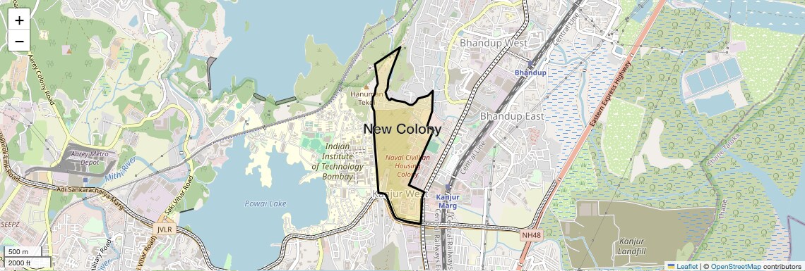 Location Map of New Colony, Mumbai