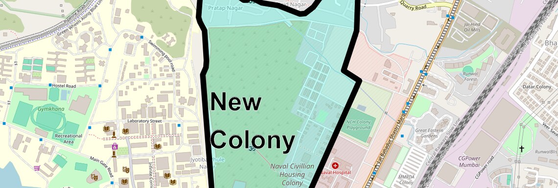 Location Map of New Colony, Mumbai
