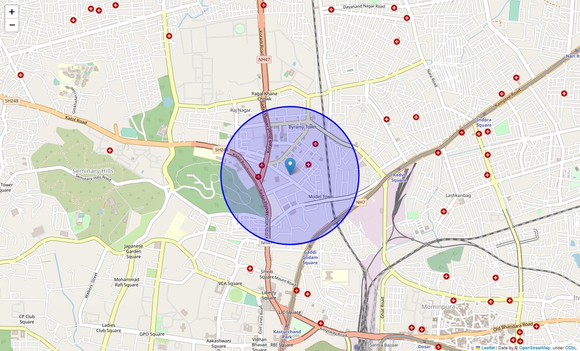 Location Map of New Colony, Nagpur