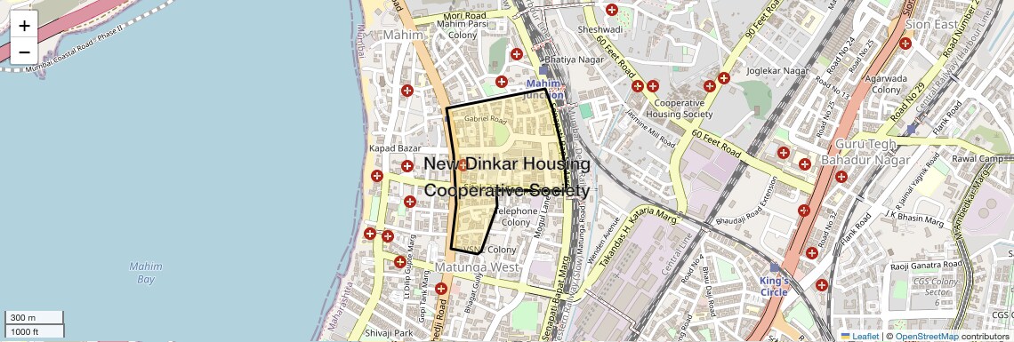 Location Map of New Dinkar Housing Cooperative Society, Mumbai