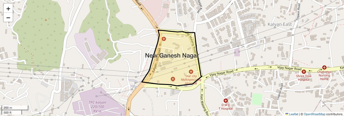 Location Map of New Ganesh Nagar, Thane