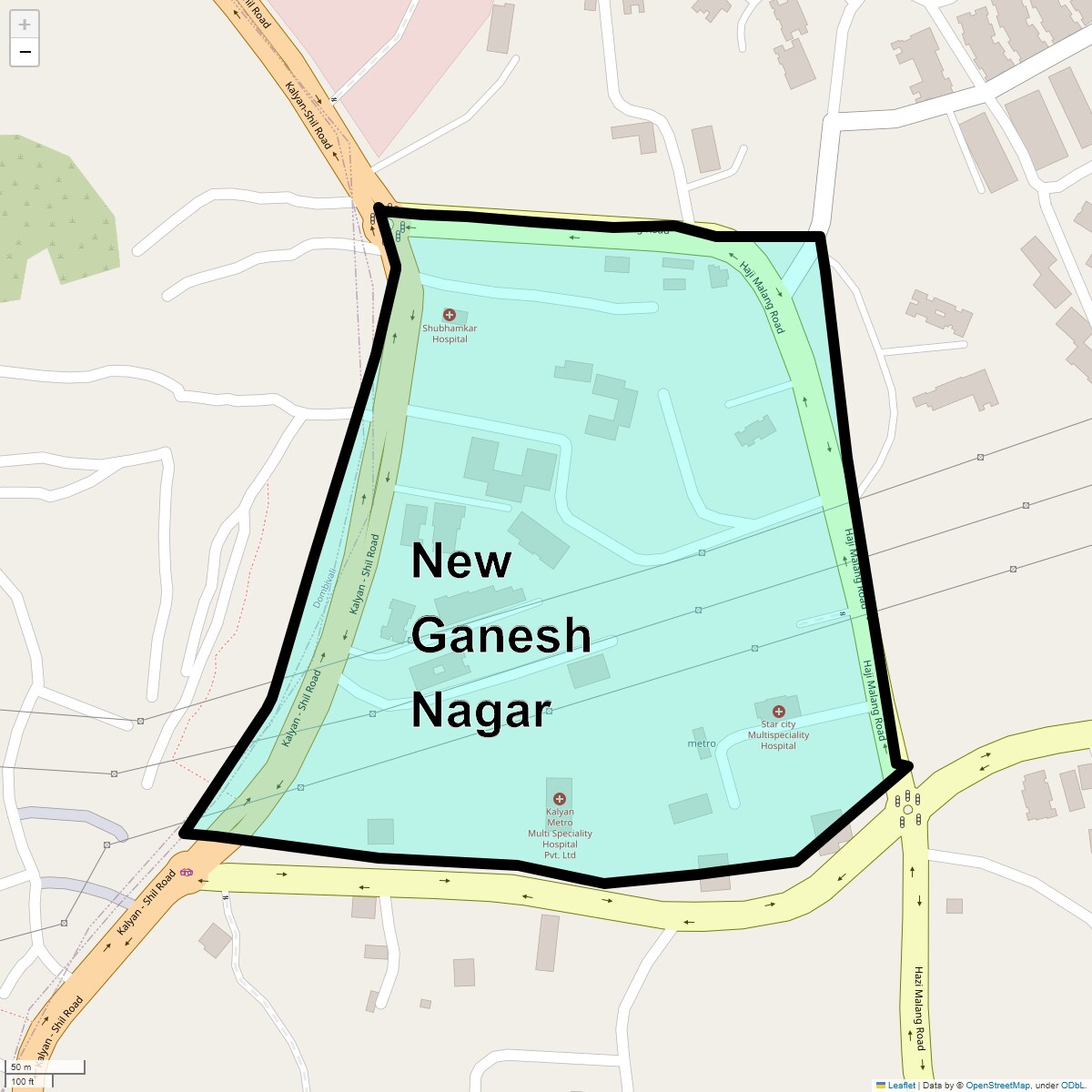 Location Map of New Ganesh Nagar, Thane