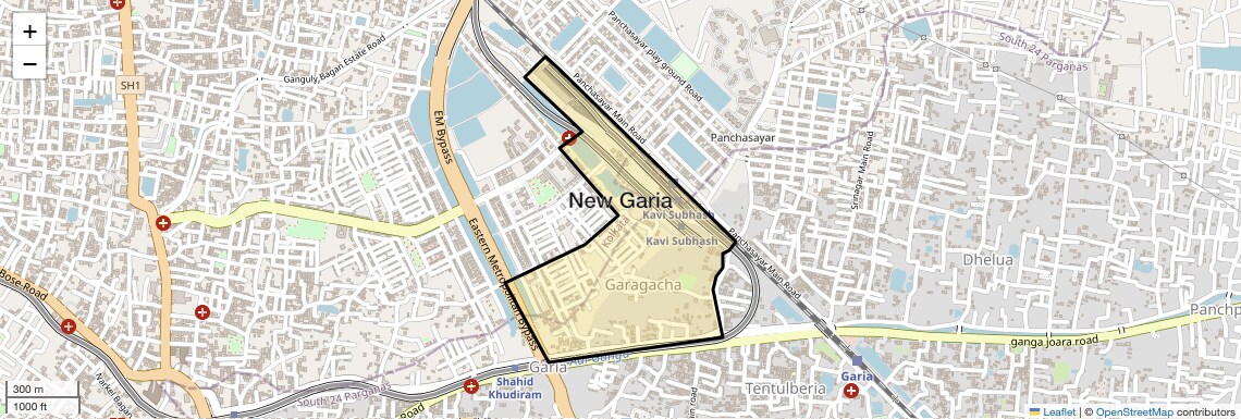 Location Map of New Garia, Kolkata