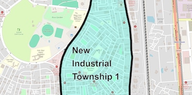 Location Map of New Industrial Township 1, Faridabad