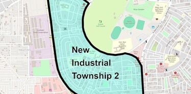 Location Map of New Industrial Township 2, Faridabad