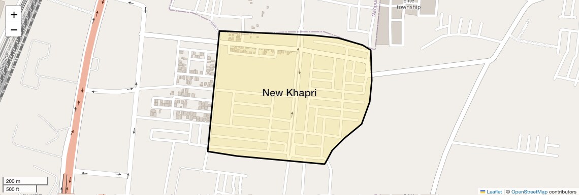 Location Map of New Khapri, Nagpur