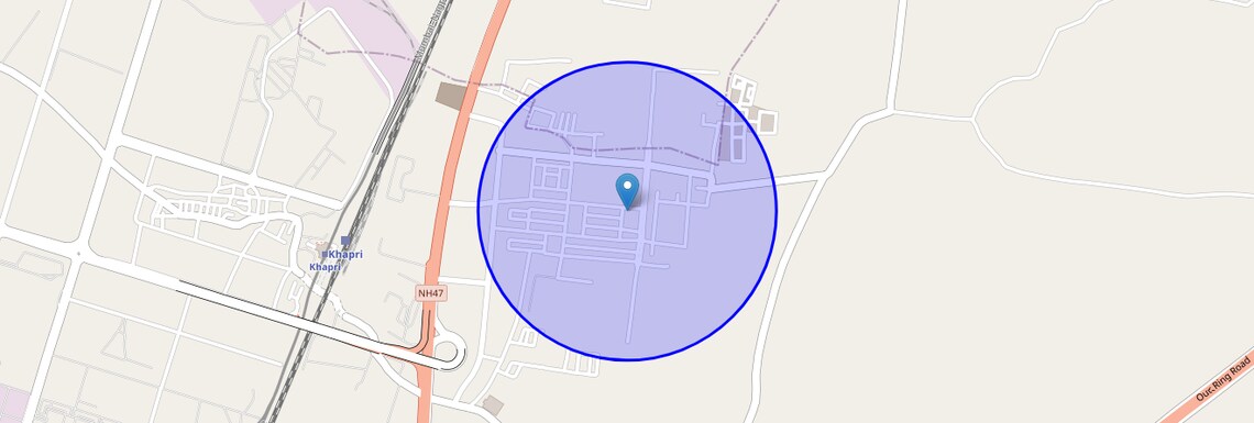 Location Map of New Khapri, Nagpur