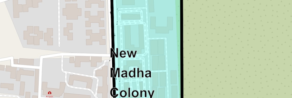 Location Map of New Madha Colony, Mumbai