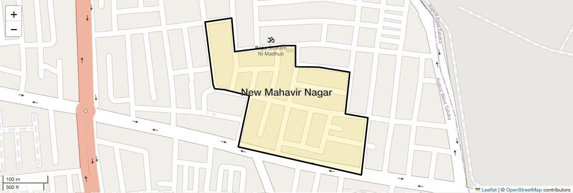Location Map of New Mahavir Nagar, Rajkot