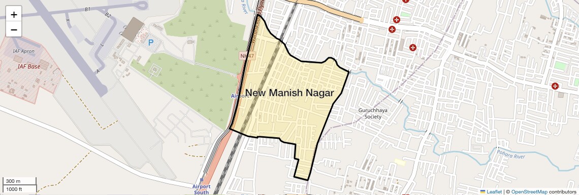 Location Map of New Manish Nagar, Nagpur