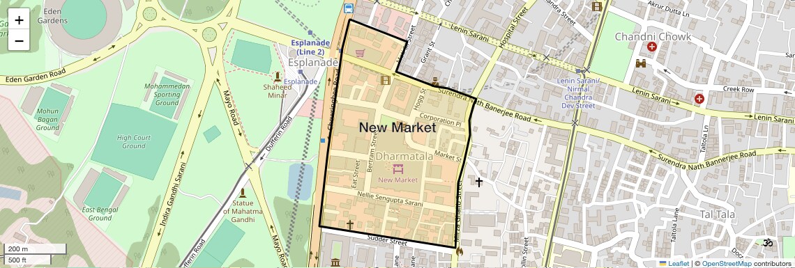 Location Map of New Market, Kolkata