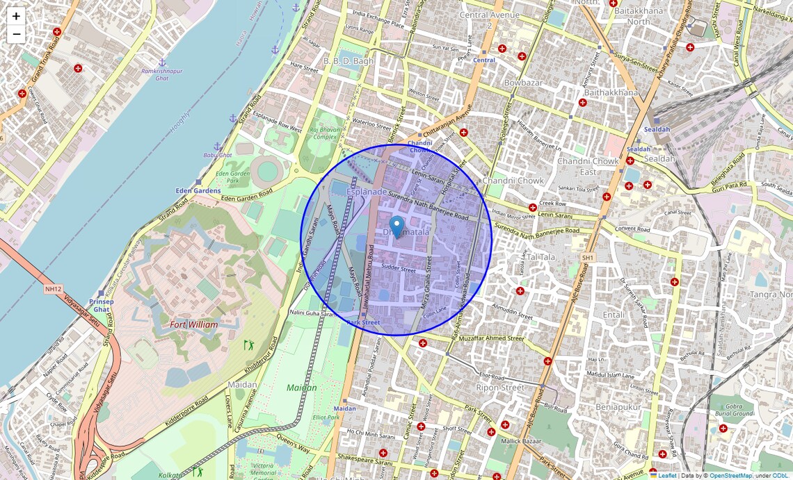 Location Map of New Market, Kolkata