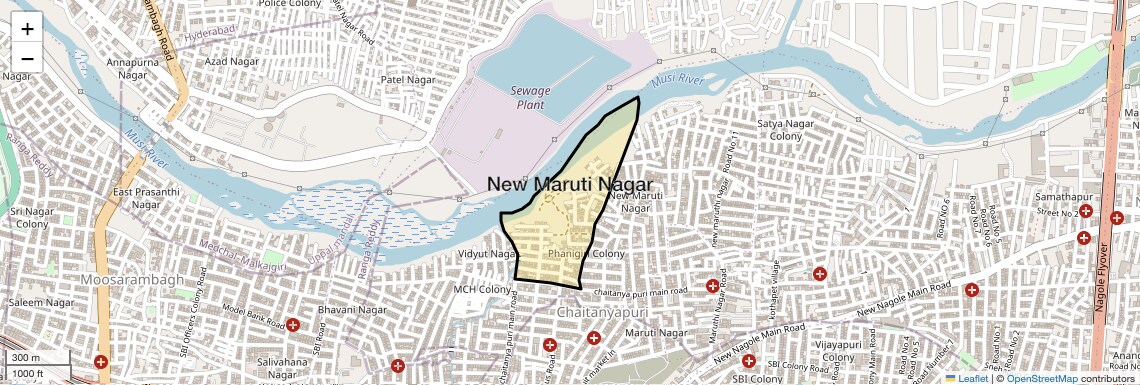 Location Map of New Maruti Nagar, Hyderabad