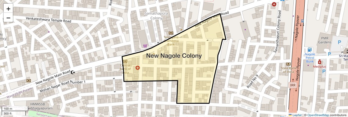 Location Map of New Nagole Colony, Hyderabad