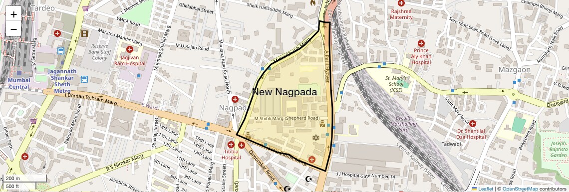 Location Map of New Nagpada, Mumbai