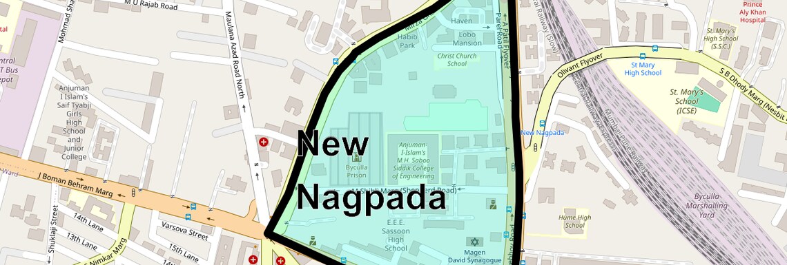 Location Map of New Nagpada, Mumbai