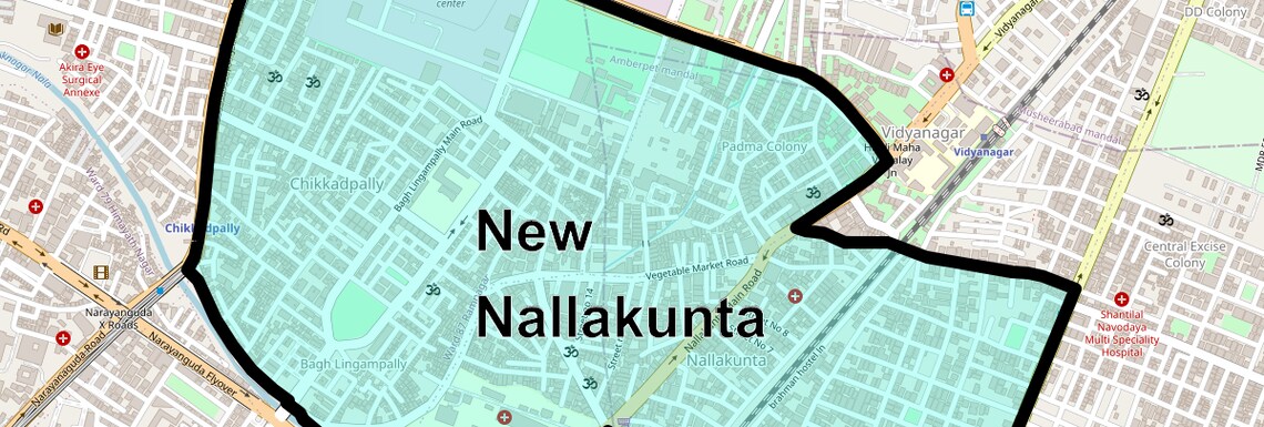 Location Map of New Nallakunta, Hyderabad