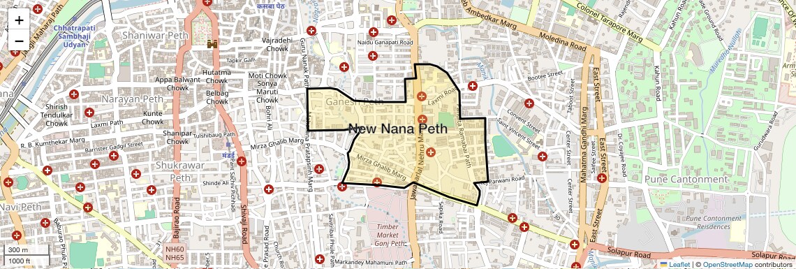 Location Map of New Nana Peth, Pune