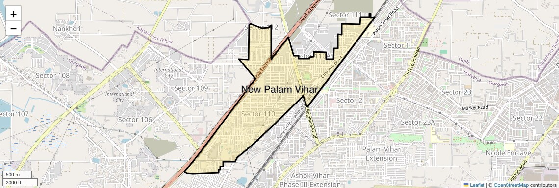 Location Map of New Palam Vihar, Gurgaon