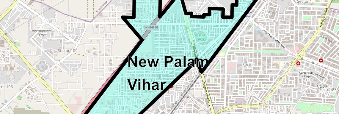 Location Map of New Palam Vihar, Gurgaon
