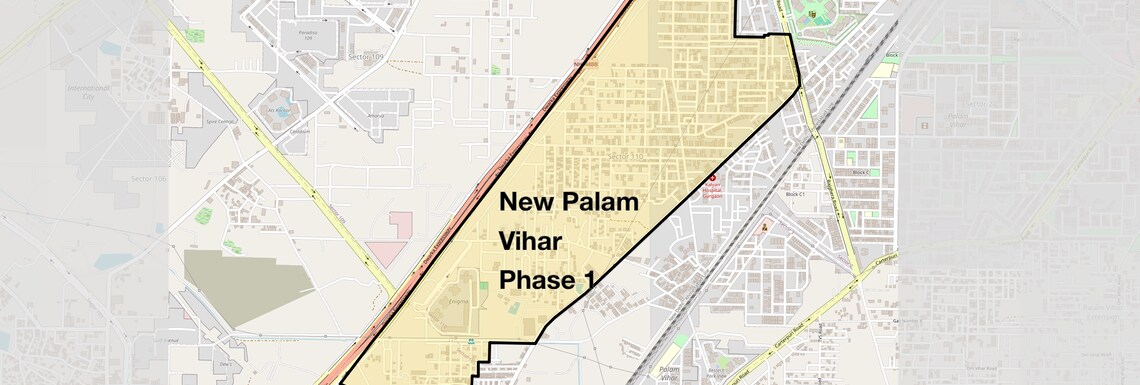 Location Map of New Palam Vihar Phase 1, Gurgaon