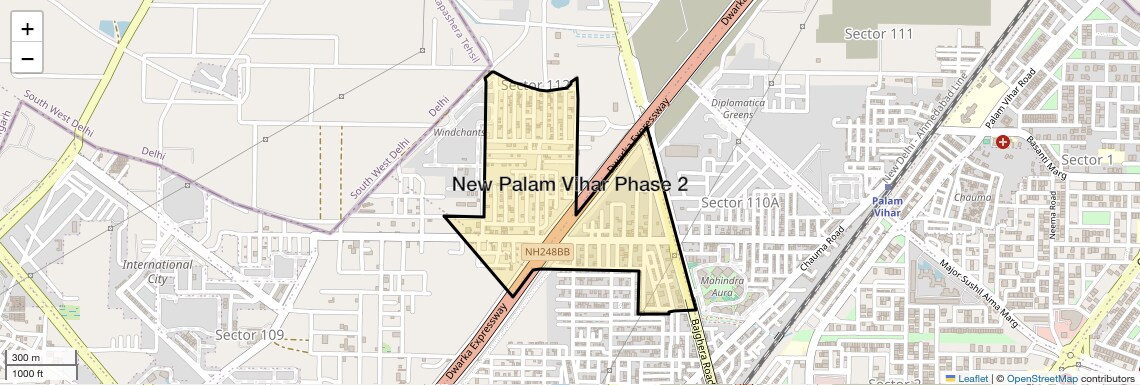 Location Map of New Palam Vihar Phase 2, Gurgaon