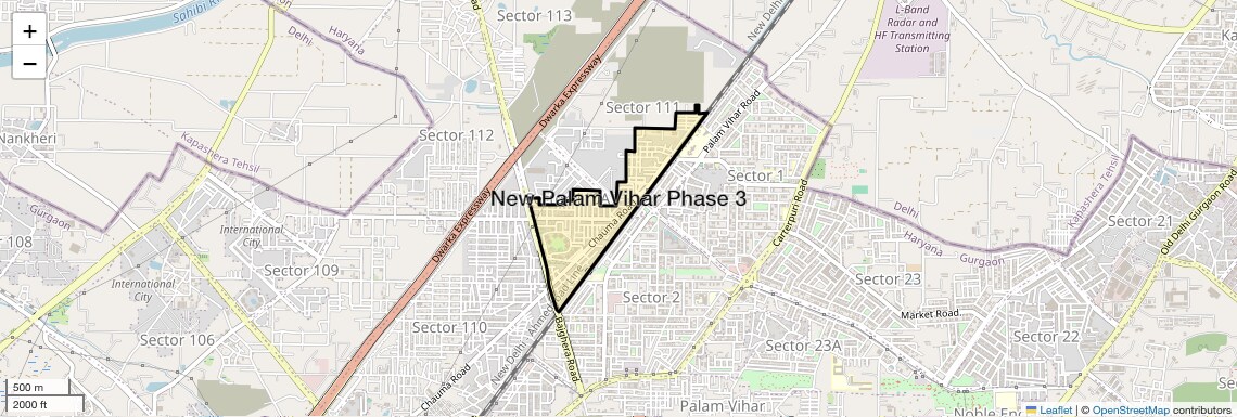 Location Map of New Palam Vihar Phase 3, Gurgaon