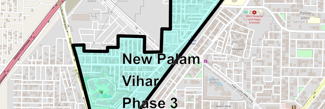Location Map of New Palam Vihar Phase 3, Gurgaon