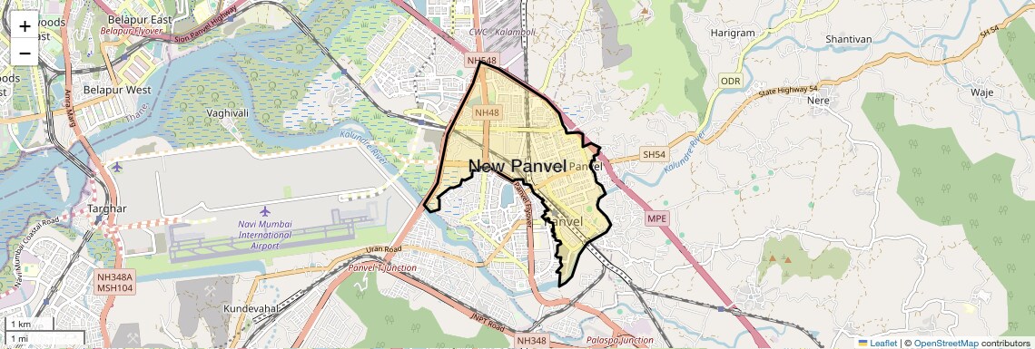 Location Map of New Panvel, Navi Mumbai