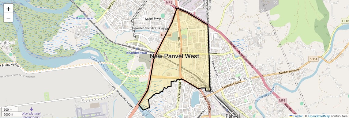 Location Map of New Panvel West, Navi Mumbai