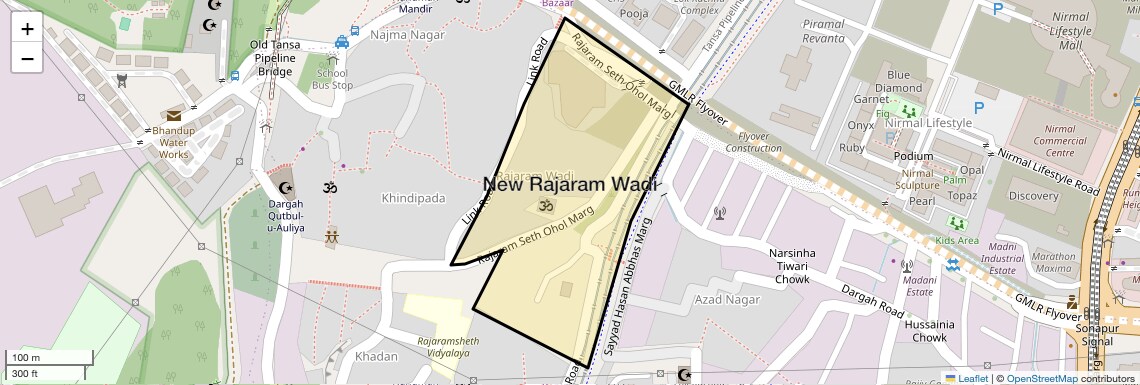Location Map of New Rajaram Wadi, Mumbai