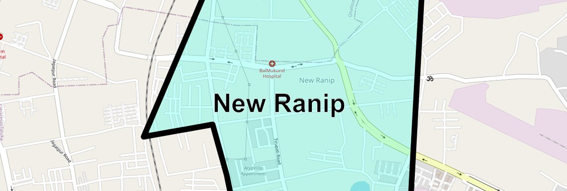 Location Map of New Ranip, Ahmedabad