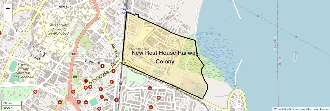 Location Map of New Rest House Railway Colony, Allahabad