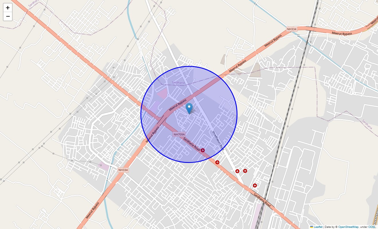 Location Map of New Sainik Colony, Meerut