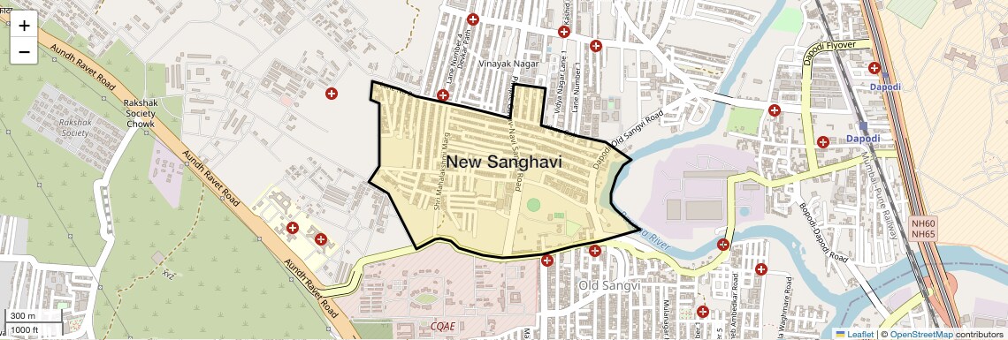 Location Map of New Sanghavi, Pune