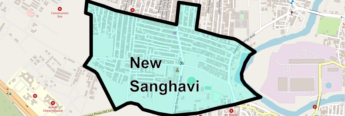 Location Map of New Sanghavi, Pune