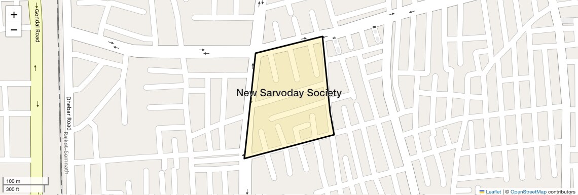 Location Map of New Sarvoday Society, Rajkot