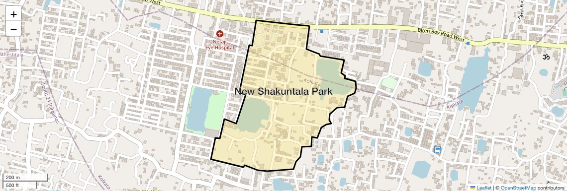 Location Map of New Shakuntala Park, Kolkata