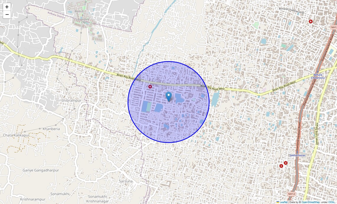Location Map of New Shakuntala Park, Kolkata