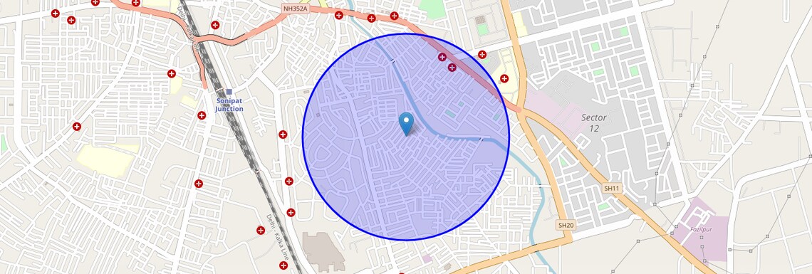 Location Map of New Tara Nagar, Sonipat