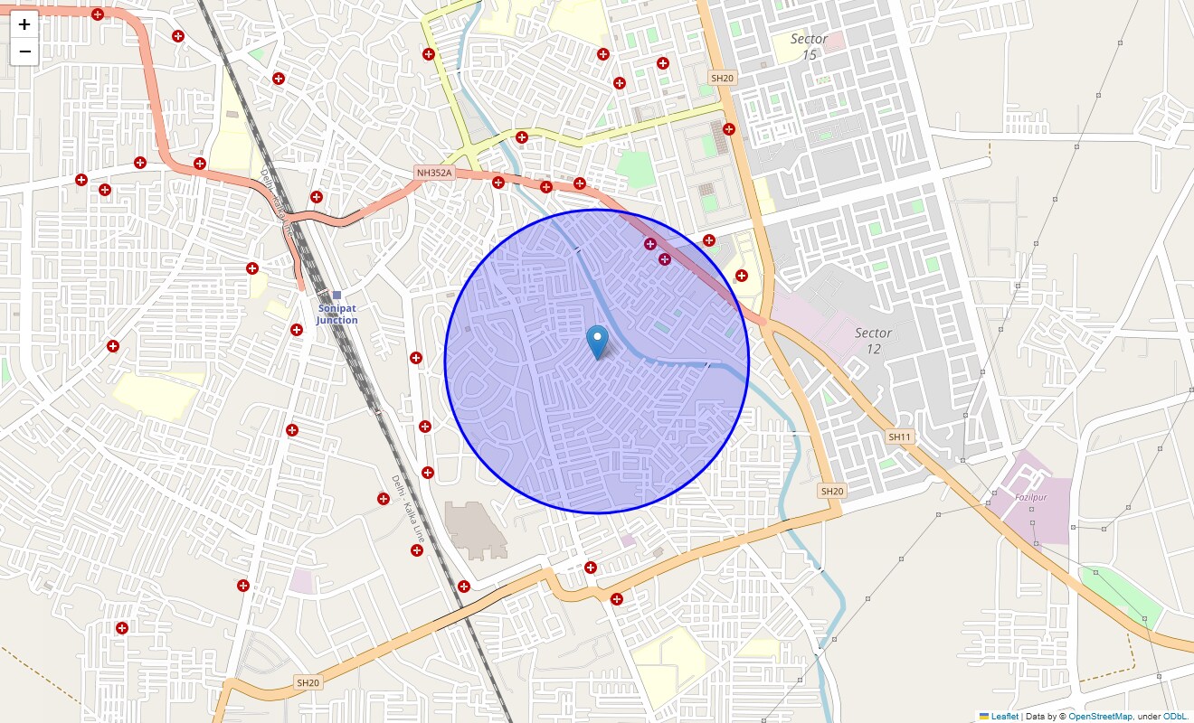 Location Map of New Tara Nagar, Sonipat