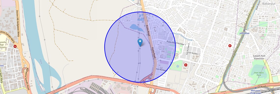 Location Map of New Usmanpur, Delhi