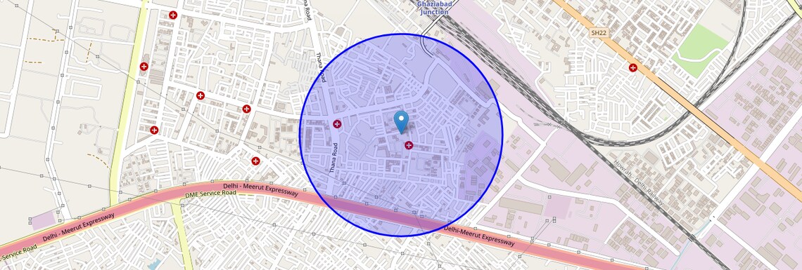 Location Map of New Vijay Nagar, Ghaziabad