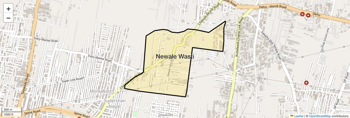 Location Map of Newale Wasti, Pune
