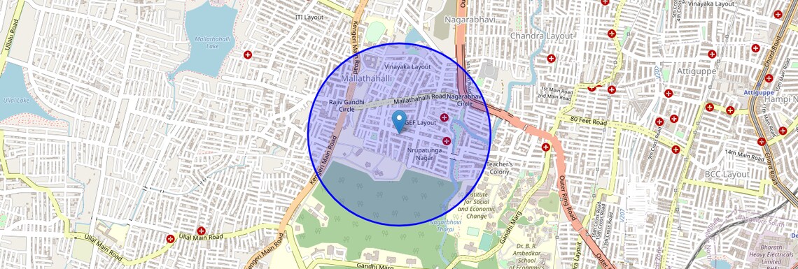 Location Map of NGEF Layout, Bangalore