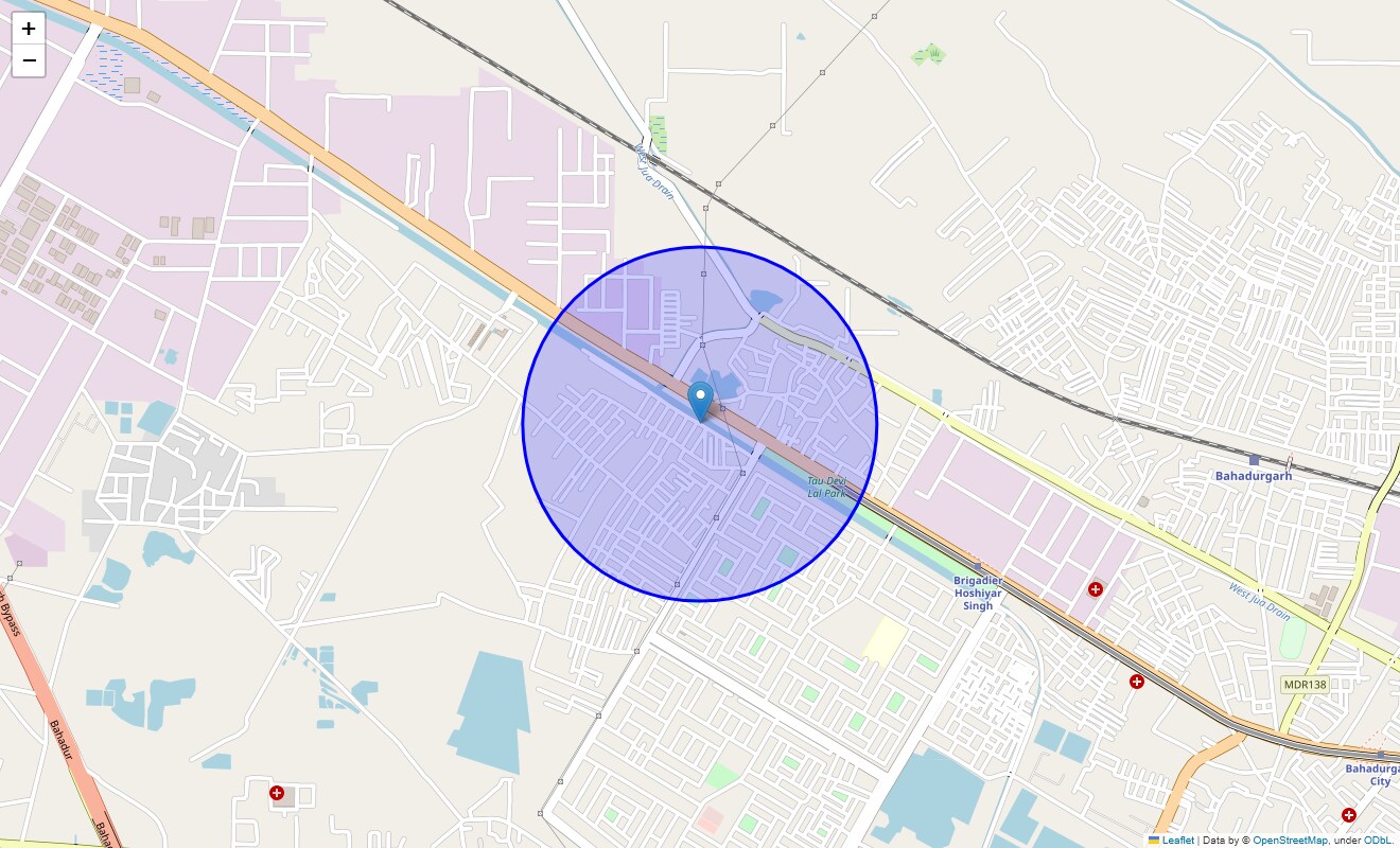 Location Map of NH 10 Bahadurgarh, Bahadurgarh