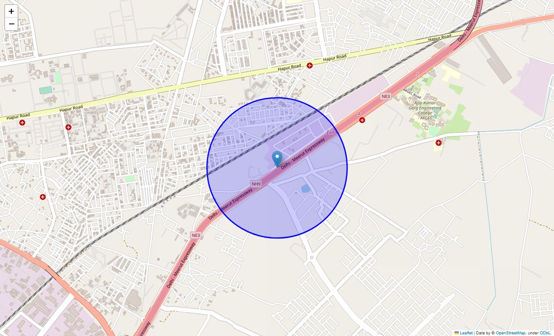 Location Map of NH 24, Ghaziabad
