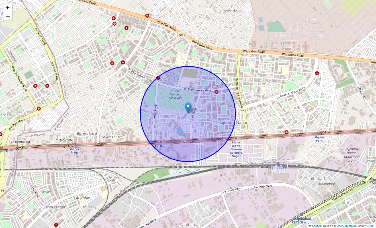 Location Map of NH 42, Ghaziabad